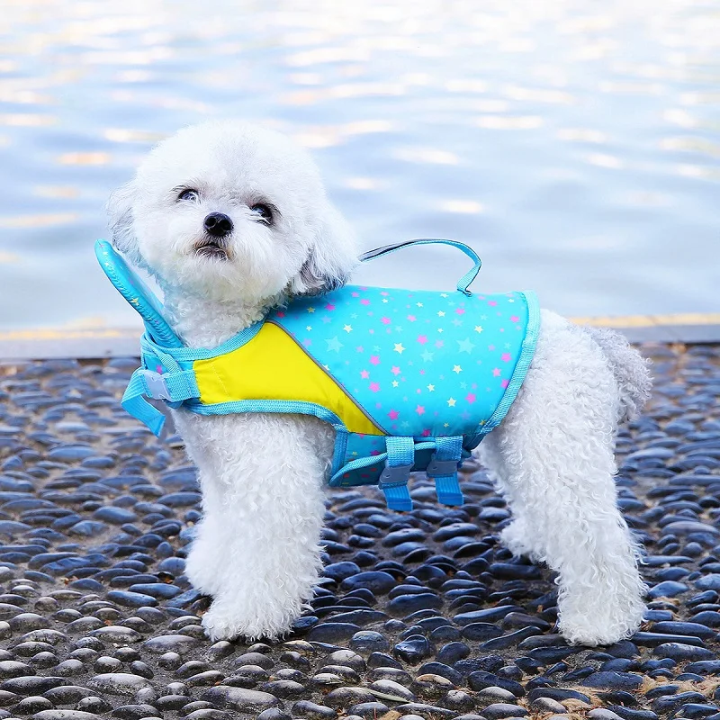 Sommer-Hundeschwimmweste mit abnehmbarem Frontschwimmer, verstellbare Hundeschwimmweste für kleine, mittelgroße und große Hunde zum Schwimmen