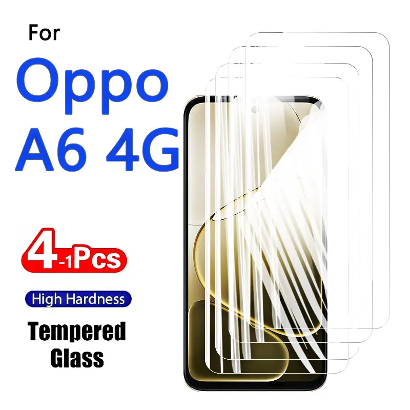1-4 Stück 9H Displayschutzfolien für Oppo A6 4G A 6, gehärtetes Glas, Kristall, 9H, hochaluminiumhaltig, kratzfest, case-freundlich, Fingerabdruckresistent