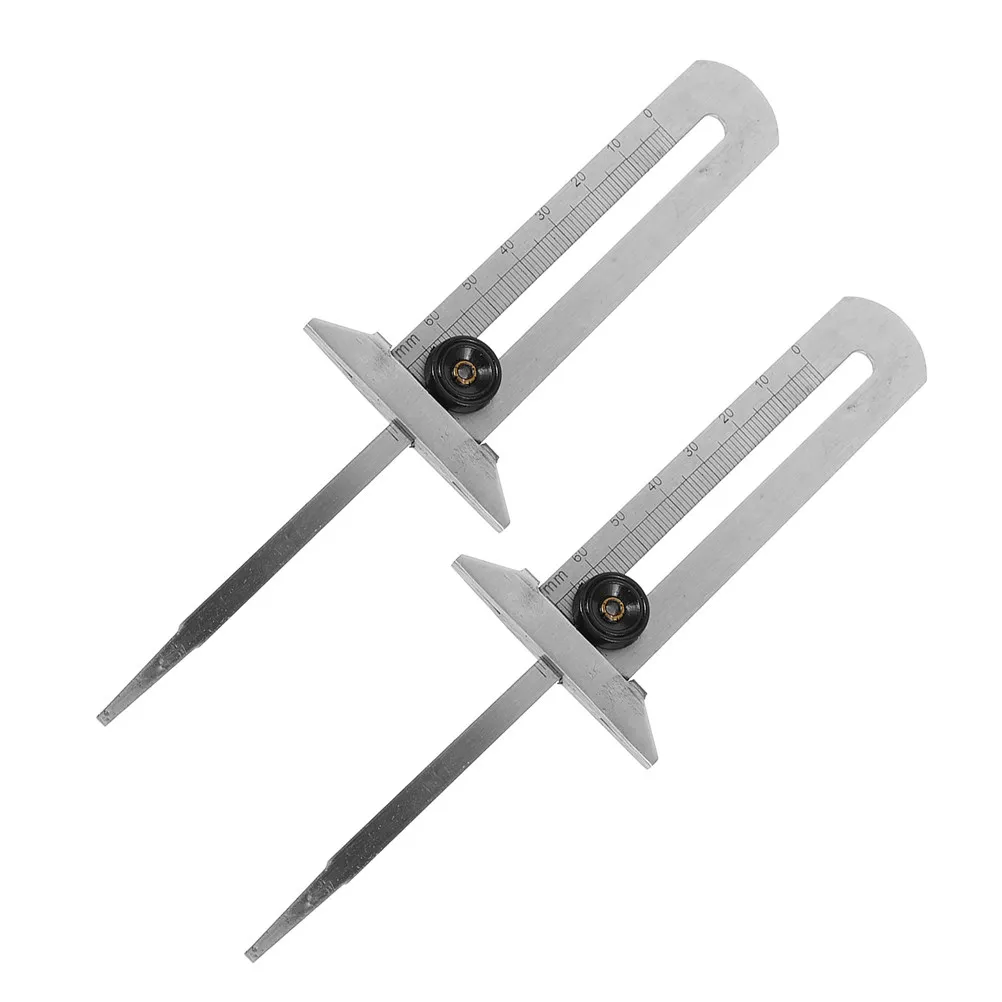 

2Pcs Tire Tread Depth Gauge 0-60Mm Iron Construction Non-Slip Grip Precision Automotive Tire Wear Measurement Tool for Car Truck