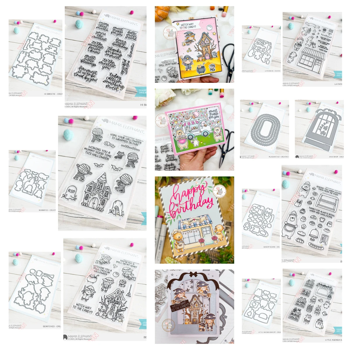 

2025 New Cut Dies Stamps Set Hi Sweetie Little Agenda Bakery Arch Shop Die Scrapbooking DIY Bewitched Handmade Cards Embossing