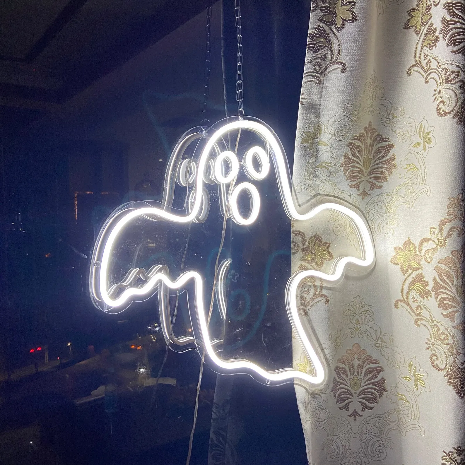 Ghost Neon Sign Custom Logo Bedroom Halloween Children's Room Games Room Studio Wall Decoration Light Cartoon Animation Led