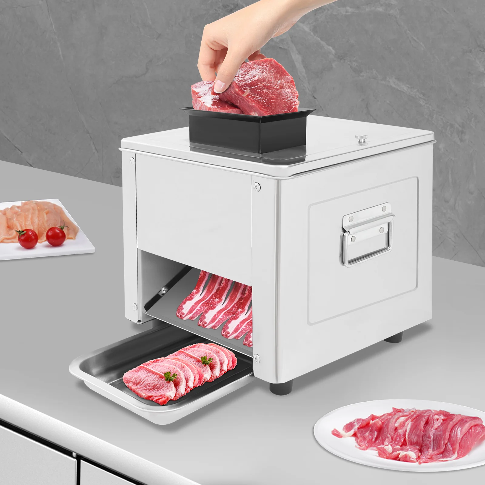 Meat Cutter Machine  850W Electric Meat Slicer Shredded Cutting Machine  3.5mm  Stainless Steel  for Home Restaurant