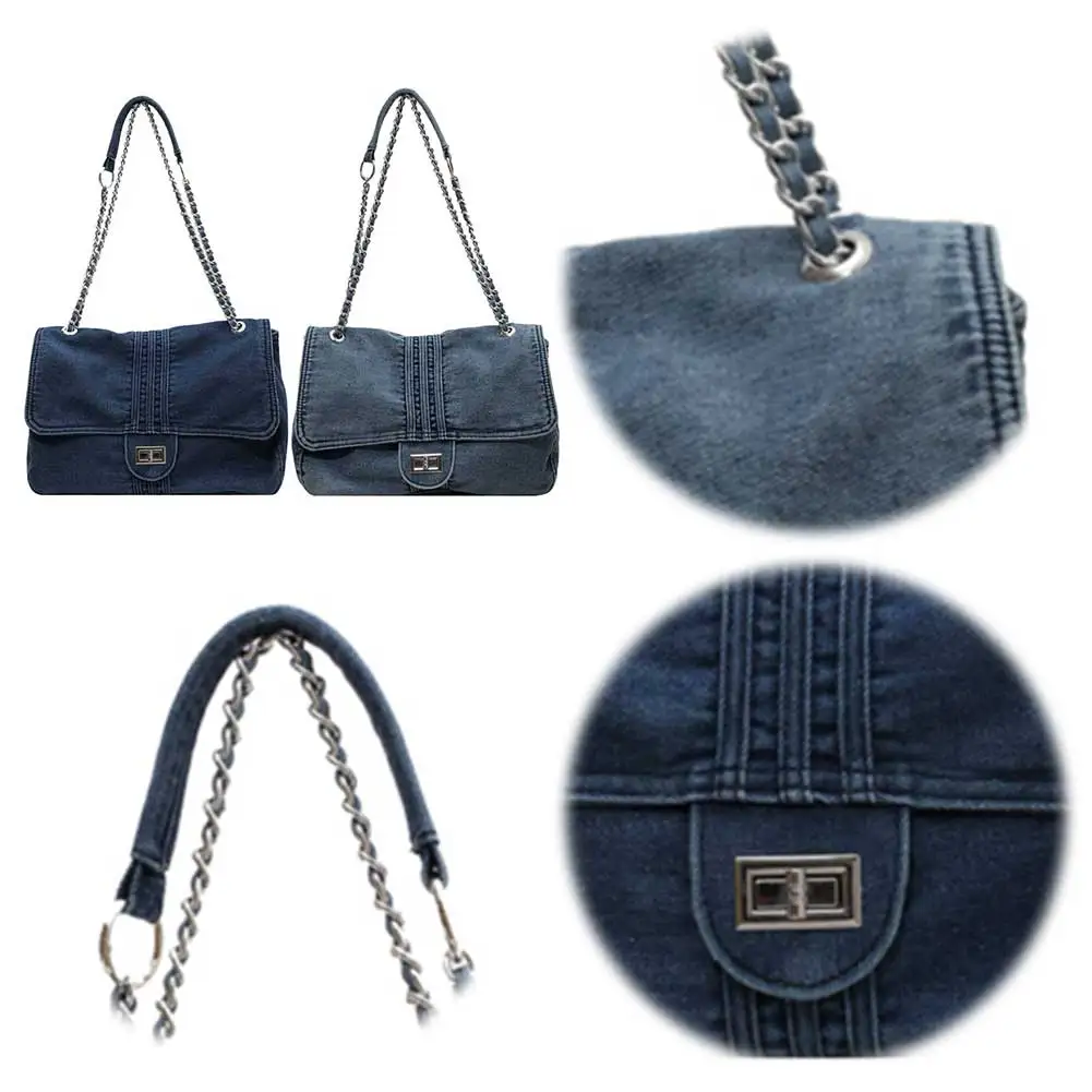 Women Casual Tote Handbag Large Capacity Denim Travel Hobo Bag Fashion Satchel Bag Female Daily Dating Bag