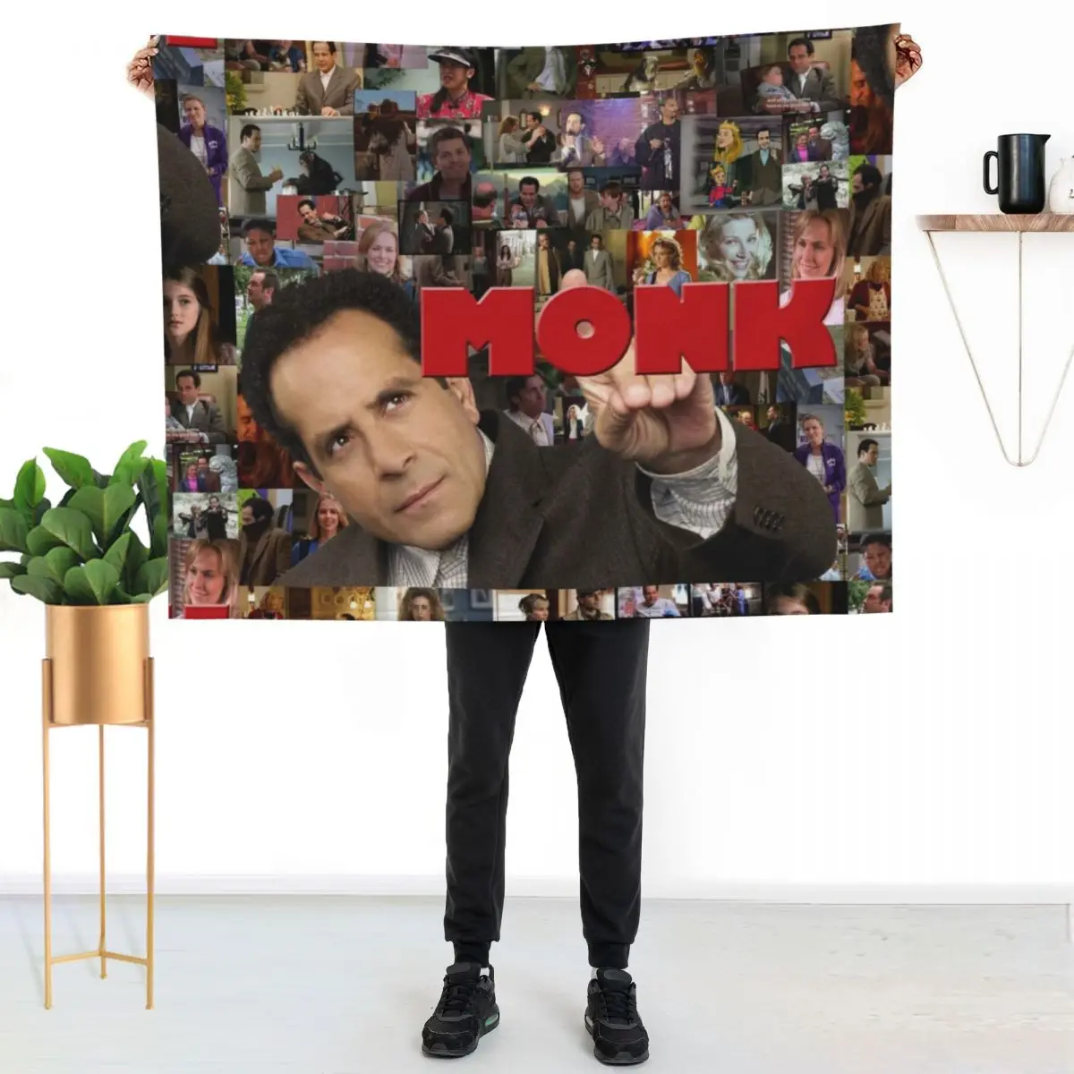 Adrian Monk Collage Throw Blanket Nap cosplay anime Thins Bed linens Flannel Fabric Beach Blankets