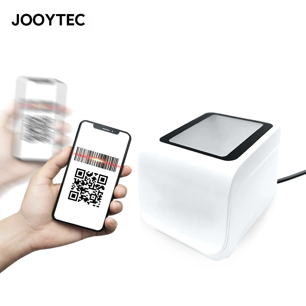 JOOYTEC 1D 2D QR Barcode Scanner hands-free USB Wired Bar Code Reader Large Screen Scan