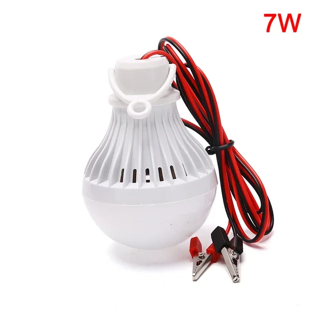 High Power LED Clip Light for Camping Solar Hunting Emergency - 3-12W 12V Portable LED Bulb