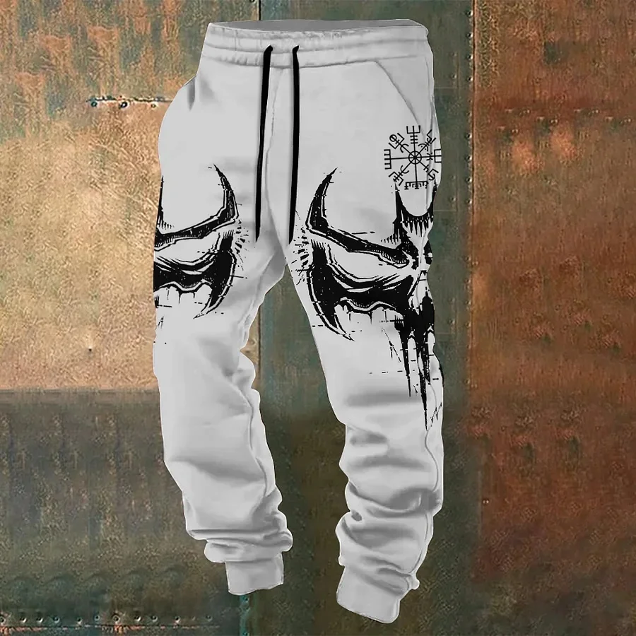 Men's Viking Retro Horde Celtic Odin Triangle 3D Printed Casual Pants with Drawstring Warmth Leg Tights Sports Pants