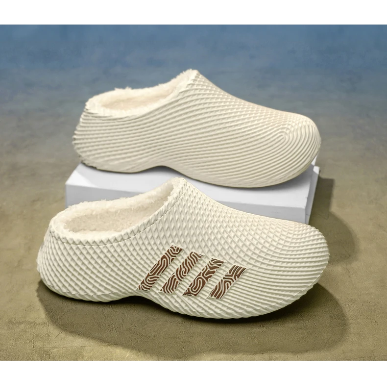 Winter Herren Warme Hausschuhe Indoor Clogs Slides Weiche Sohle Haus-Schuhe Samt Leichte Lässige Flache Schuhe Plüsch für Draußen – Detail 10