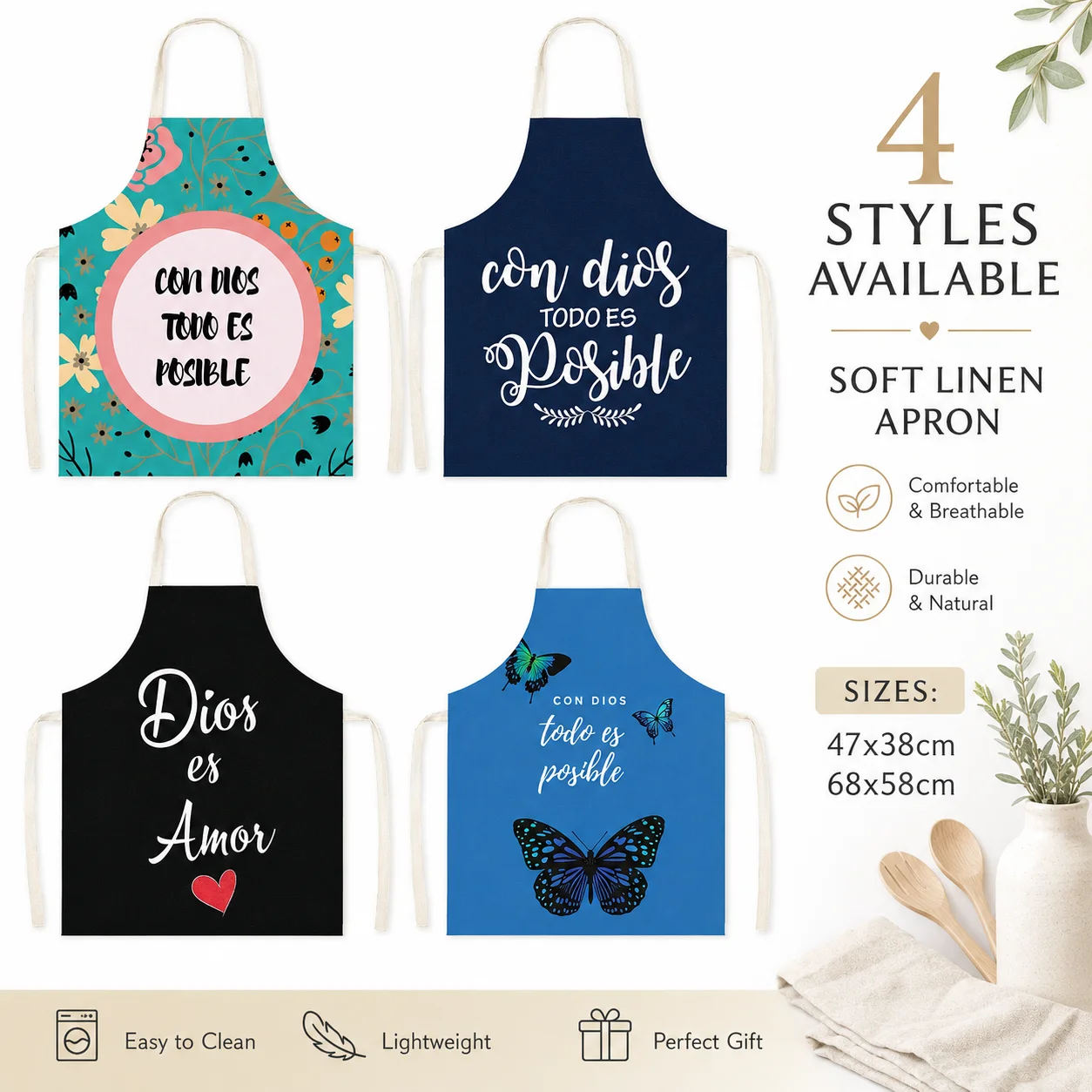Kitchen Baking Quotes - Delantal sin mangas de lino con