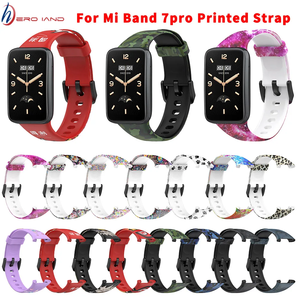 1pc For Xiaomi Mi Watch 7PRO Silicone Replacement Printed Strap Watchstrap Original Sport Bracelet Smart Accessories