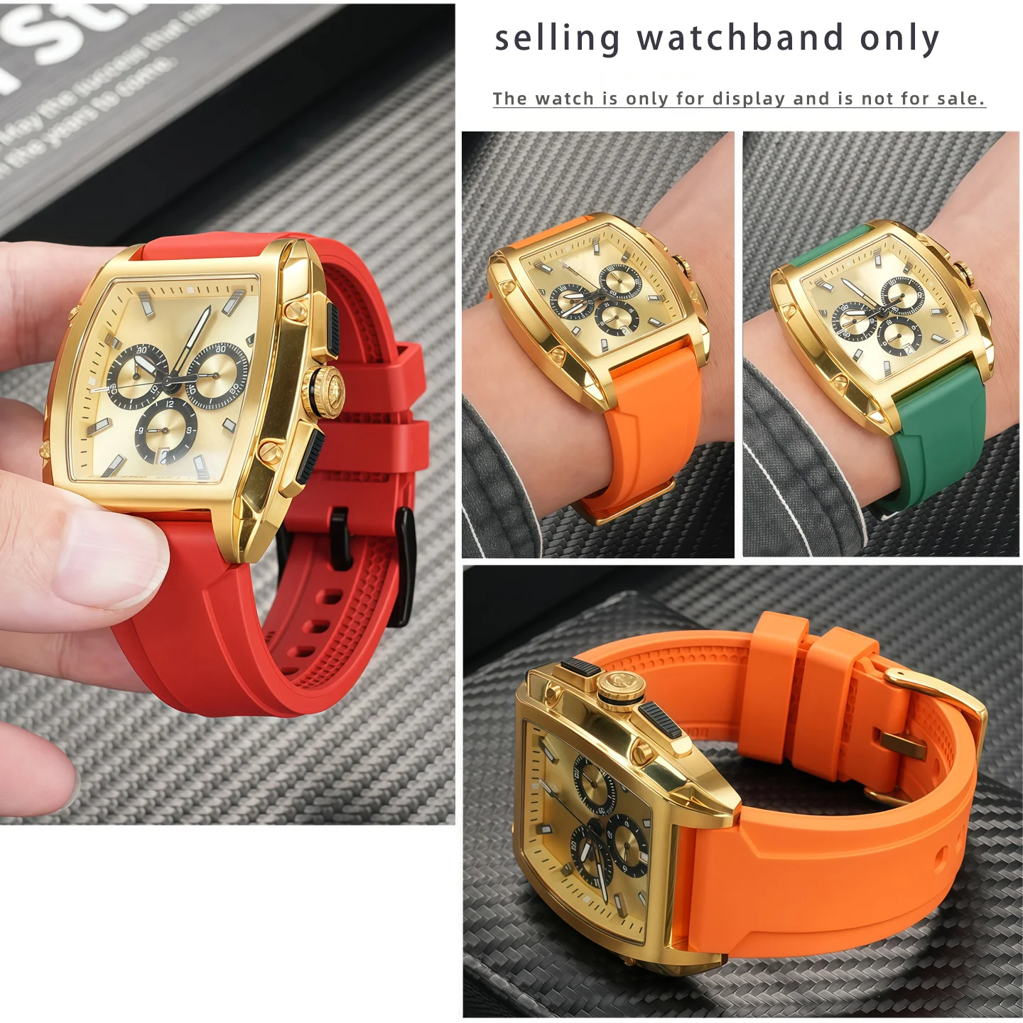 Bracelet de montre en silicone à bouche convexe pour Versace Maillard style VE6H00523, bracelet de montre de remplacement en silicone pour hommes, sport étanche