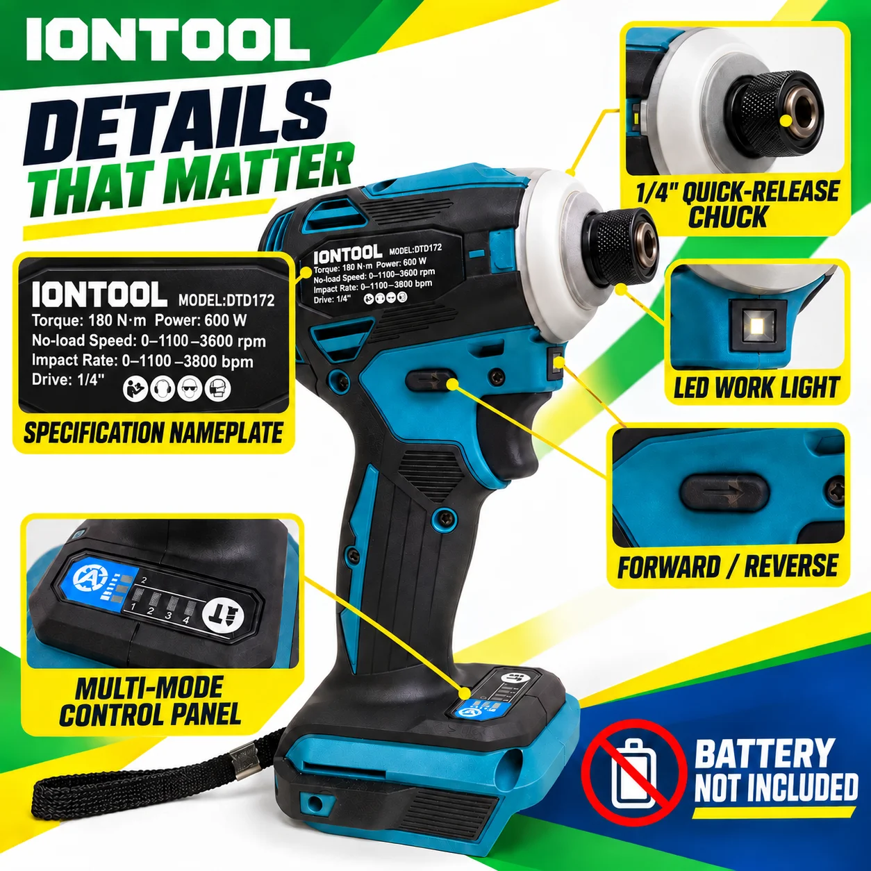 IONTOOL DTD172 – akumulatorowy – Cordless Impact Driver 1/4 Hex recenzja i cena