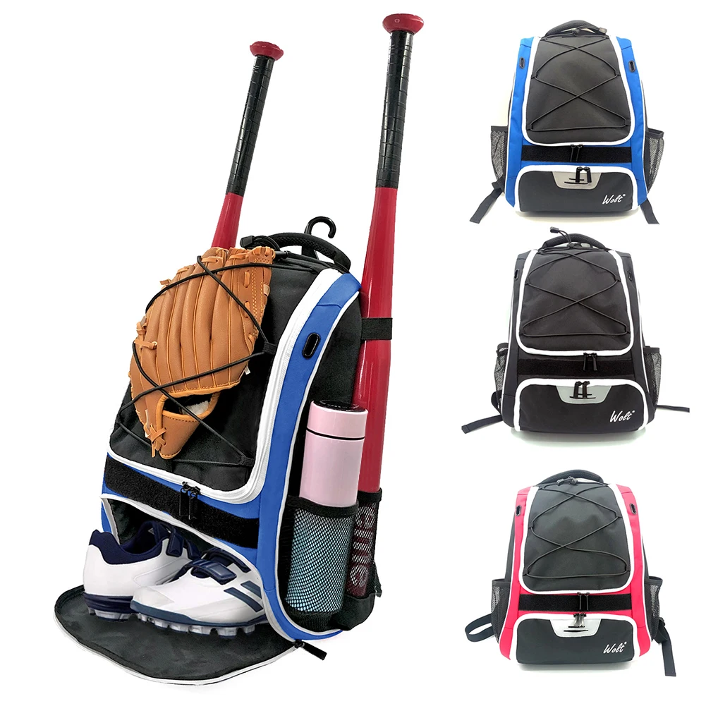 Baseball Backpack Baseball Bat Backpack with Fence Hook & Shoes Compartment Baseball Sports Bag Multi Pockets for Youth Adult