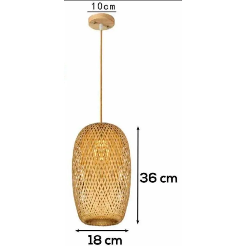 โคมไฟเพดานไม้ไผ่ 1 ดวง ปรับได้ สไตล์โบโฮ ตะกร้าสานทำมือ ขนาด 18 ซม. สำหรับห้องครัว เกาะกลางห้องครัว บ้านสไตล์ฟาร์มเฮาส์