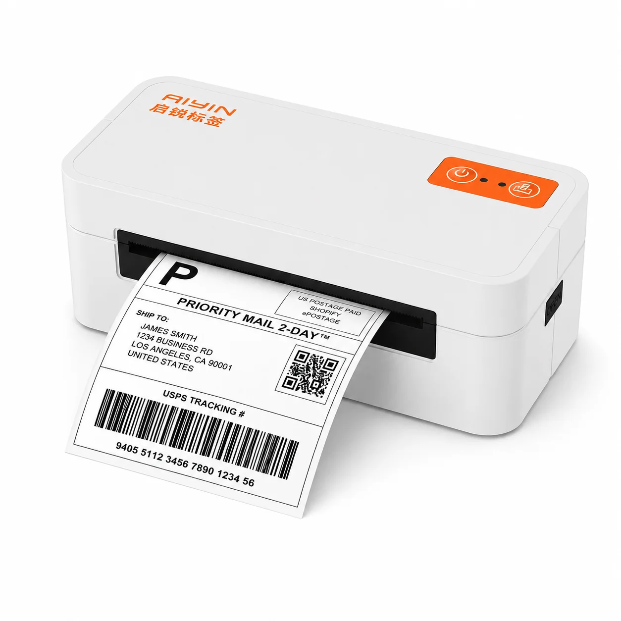 AIYIN E40 4x6 Bluetooth USB Thermal Shipping Label Printer 150mm/s 203DPI Compact Barcode Printer for Ecommerce Logistics