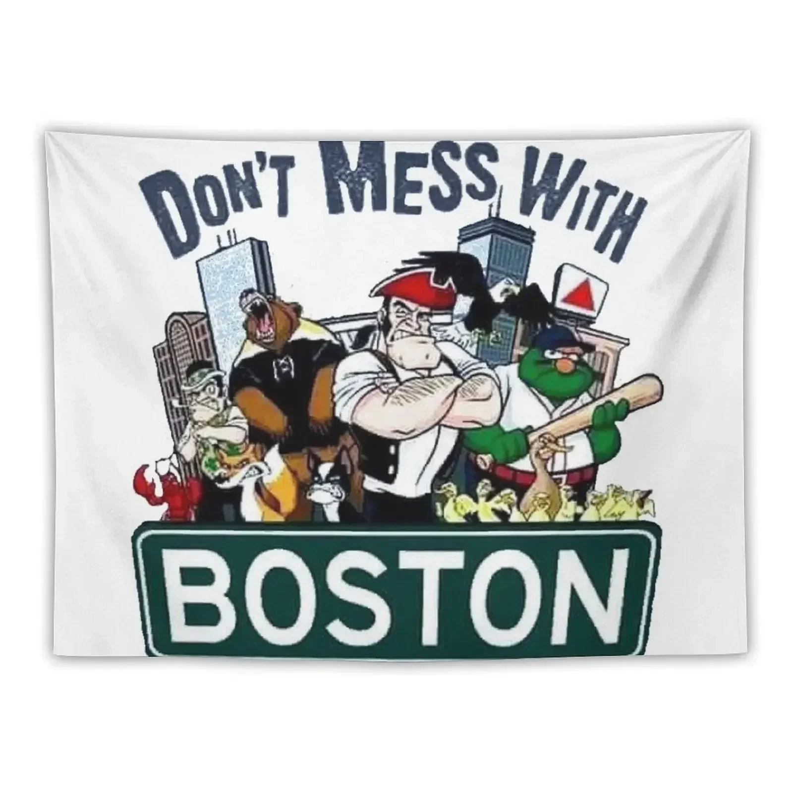 

Don’t Mess With Boston Tapestry Kawaii Room Decor House Decoration Funny Tapete For The Wall Tapestry