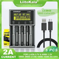 5PCS LiitoKala Lii-M4S Multifunctional Battery Charger For 3.7V 1.2V 18650 26650 21700 14500 18350 AA AAA A C Other Batteries.