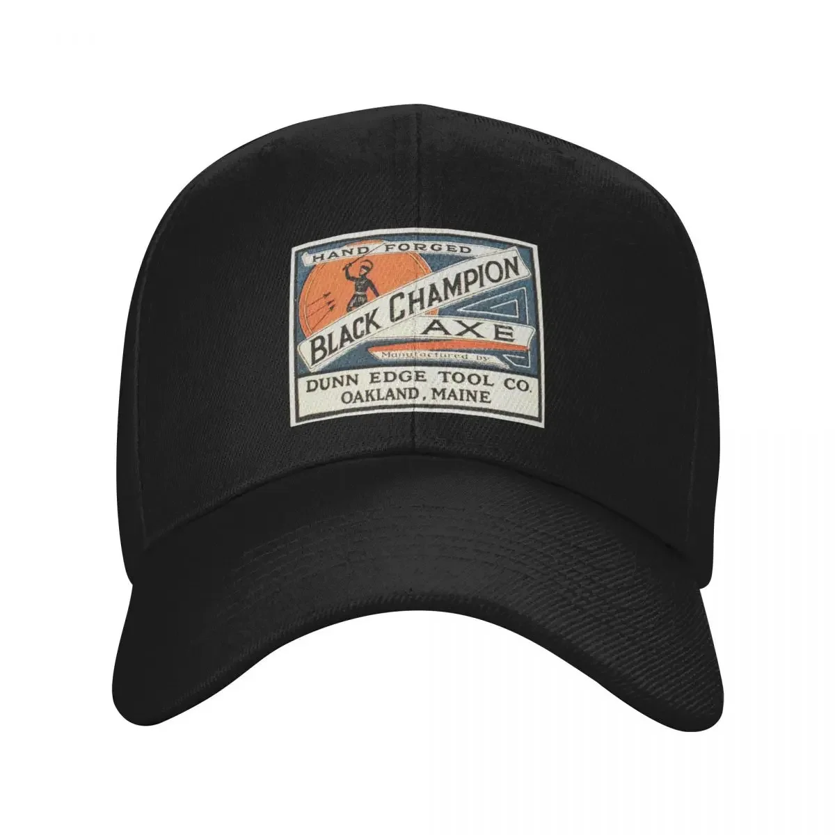 Black Champion Axe Label- Dunn Edge tool Co., axe label, axe sticker Baseball Cap Funny hats New In Hat Sun Hats For Women Men's