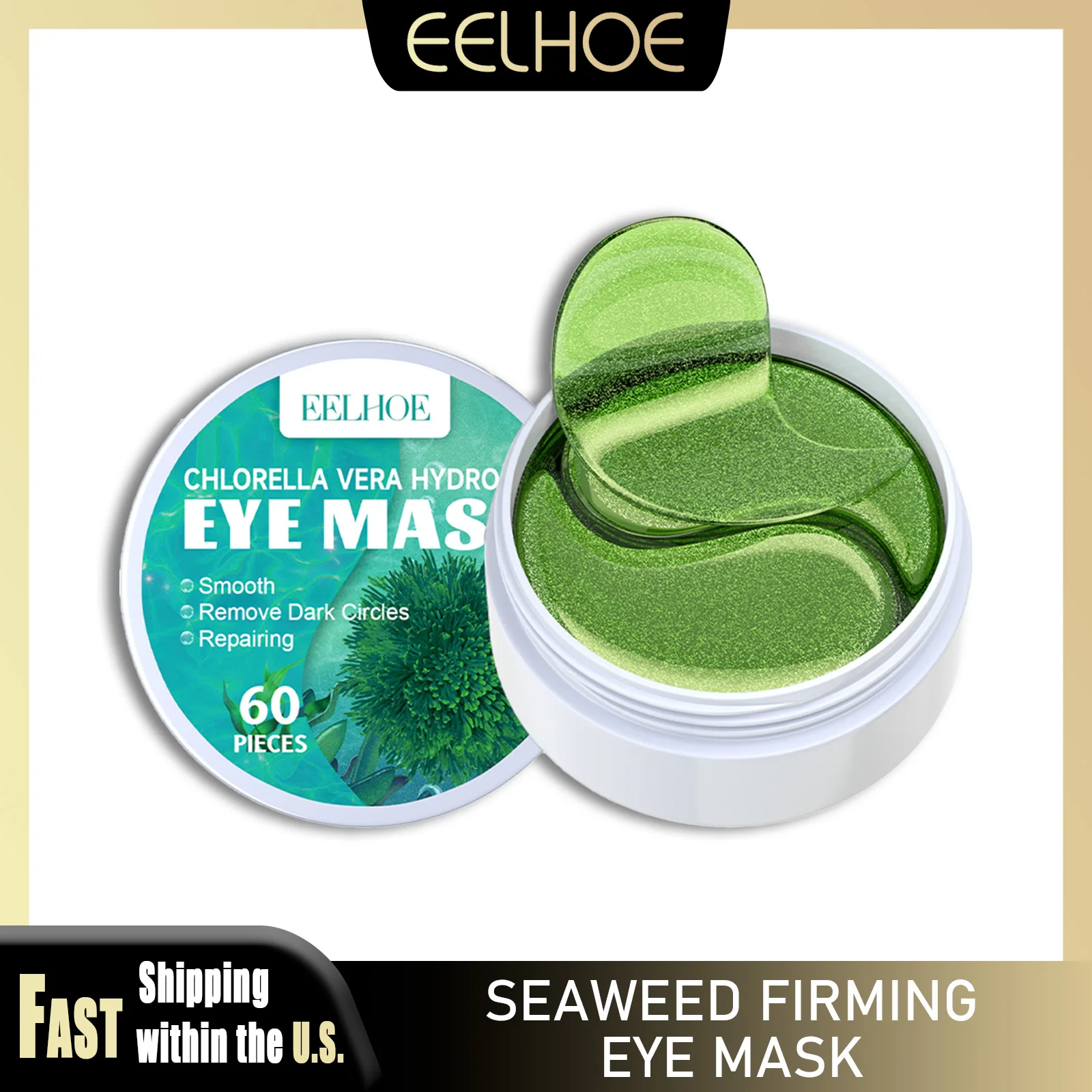 

EELHOE Seaweed Eye Mask Moisturizing Firming Eye Area Against Puffiness Bags Fade Fine Lines Nourishing Patches Skin Care Masks