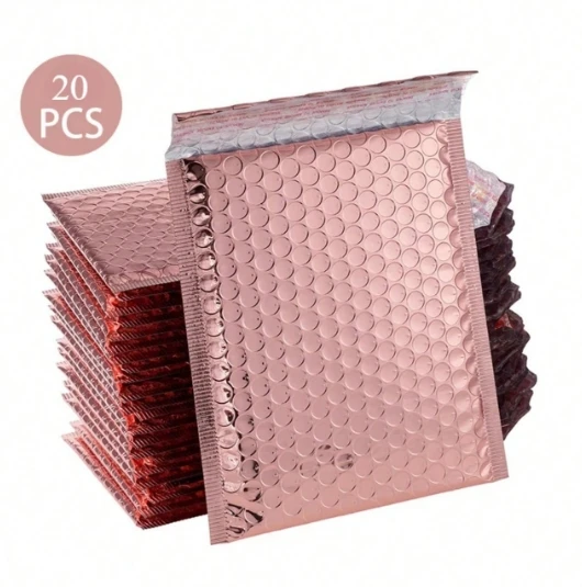 Sac à bulles en Film extrudé Rose Gold Co, emballage de Transport Express, sac de rangement étanche et résistant à la pression, 20 pièces/paquet