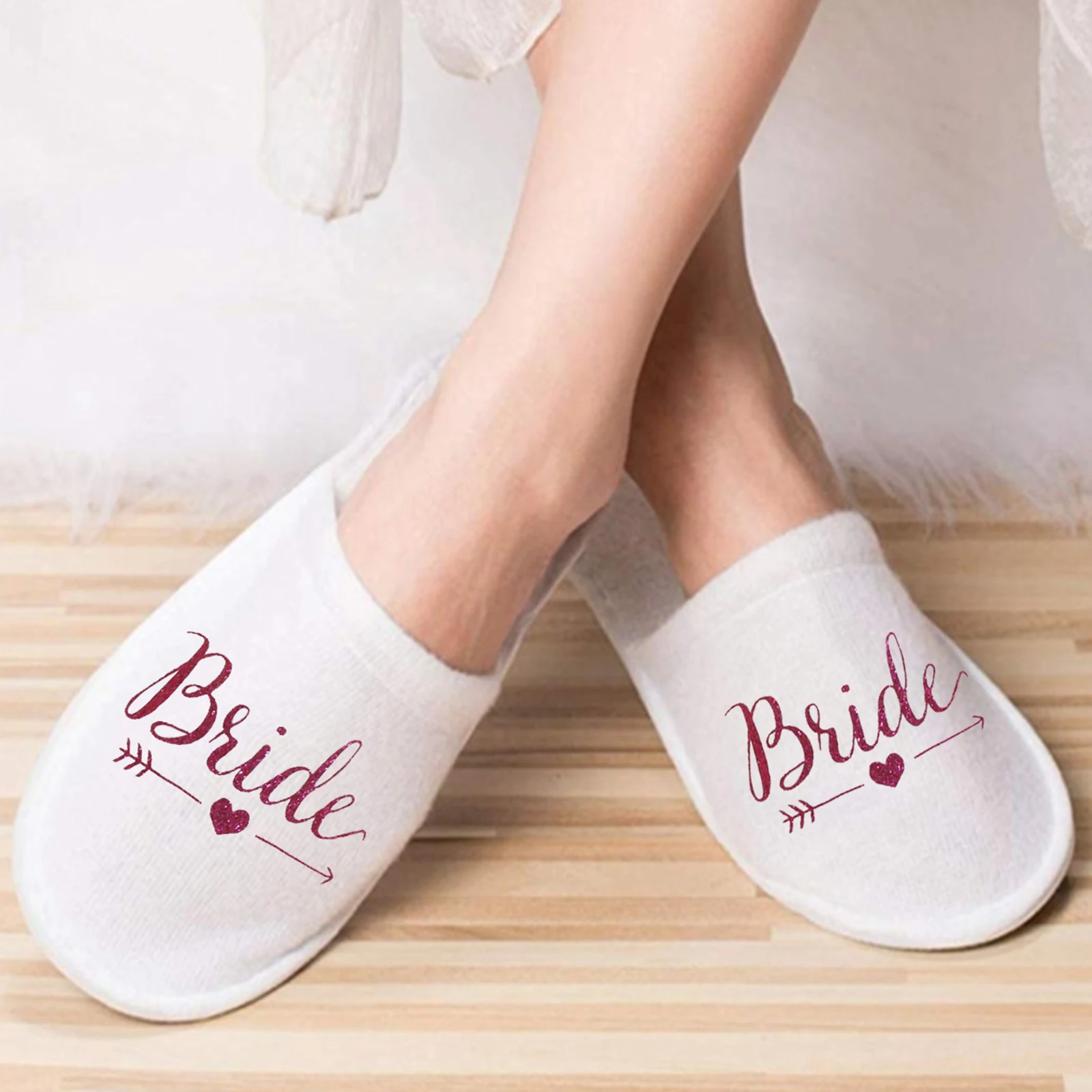 A Pair Of Bridal Slippers Bachelorette Party Supplies Team Groom Disposable Slippers Hen Night Bridal Shower Bridesmaid Gifts