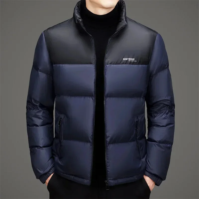 COZOK Designer Clothes Men Luxury Stand Collar Short Down Jacket Lightweight Padded Jackets 2025 Warm Man Winter Coat