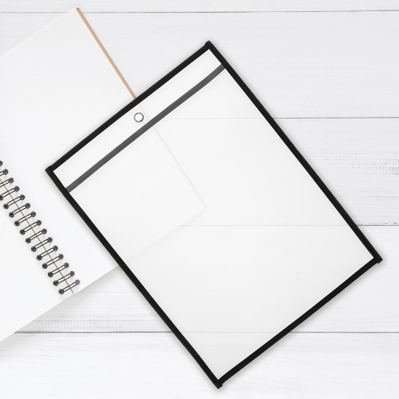 6Pcs Document File Sleeves Reusable Non-Woven Fabric Pet Sheet Protectors for Study Files Travel Business Cards Storage