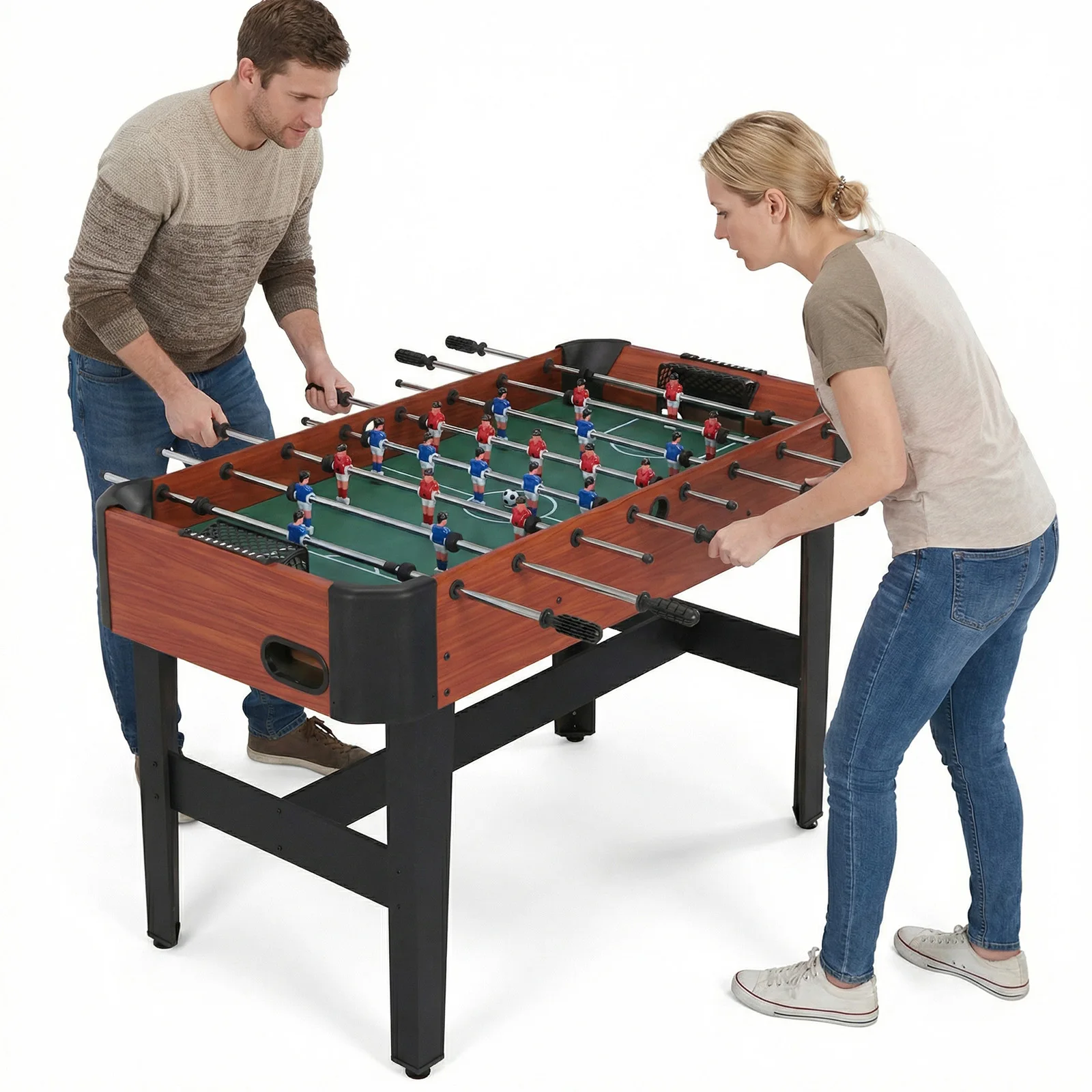 

47 Inch Competition-Sized Game Table with Score Keeper Football Table with Counterbalanced & Uniformed Men for Adults & Families