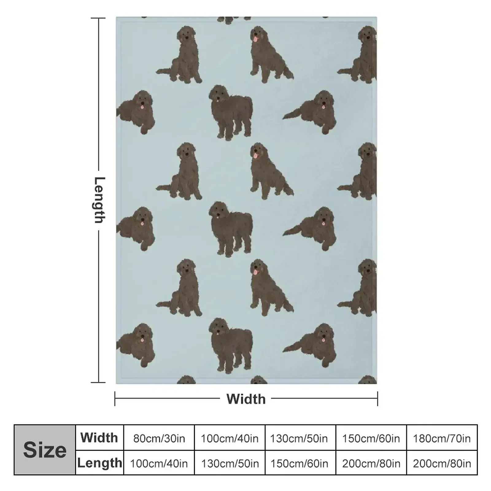 Labradoodle Black Doodle Dog Throw Blanket Hairy for sofa Blankets