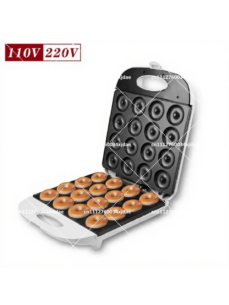 16-Hole Double-Sided Heating Round Cake & Donut Maker, Non-Stick Household Breakfast Baking Machine