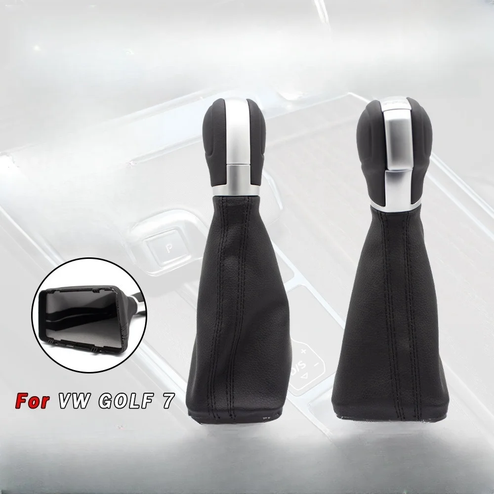 Leather Car Auto Gear Shift Knob Shift Lever Stick Head For VW Golf 6 Jetta MK6 EOS MK5 Automatic Gear Head