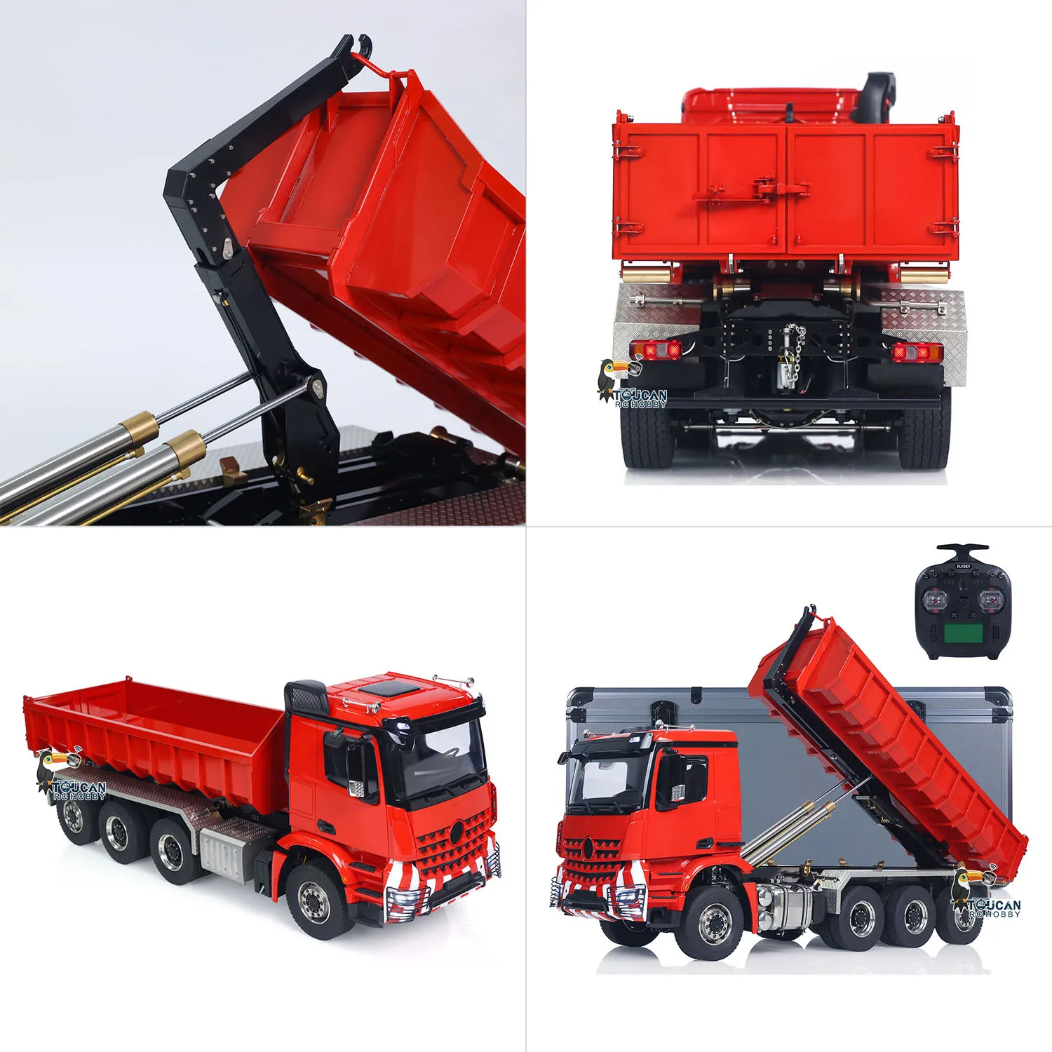 1/14 8x8 RC Hydraulic Full-dump Truck Metal Roll On Dumper Radio Control Car Tipper Vehicle Model Light Sound Machine Toys Boys - view 2