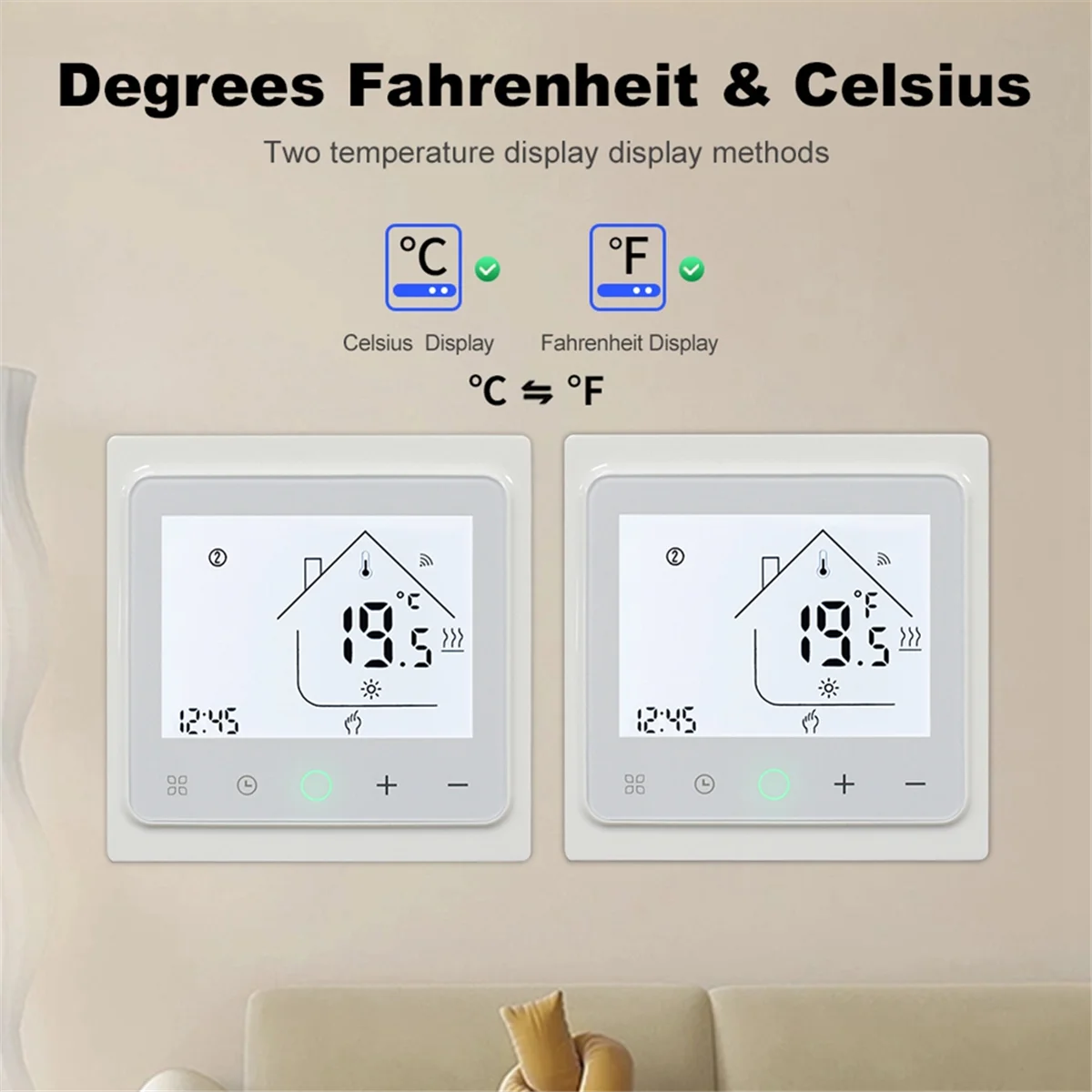 16A Tuya Smart WiFi Thermostat Water Electric Warm Floor Heating Water Gas Boiler Temperature Controller for Alexa White