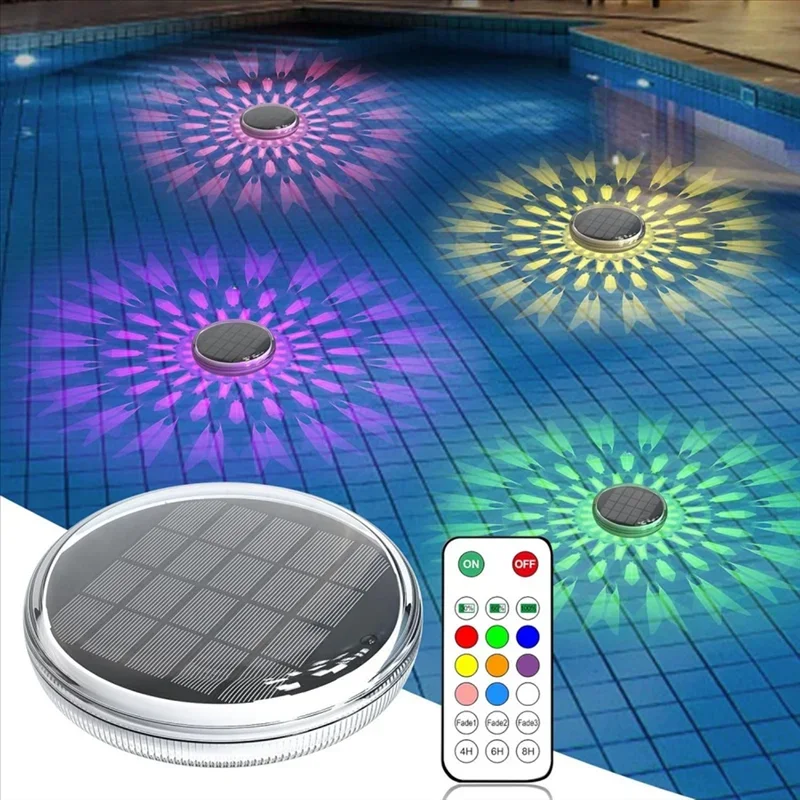 Solar Floating Light ,Pool Lights That Float with Remote Control, Modes 9 Lighting Timing Mode IP67 Waterproof for Pool Party