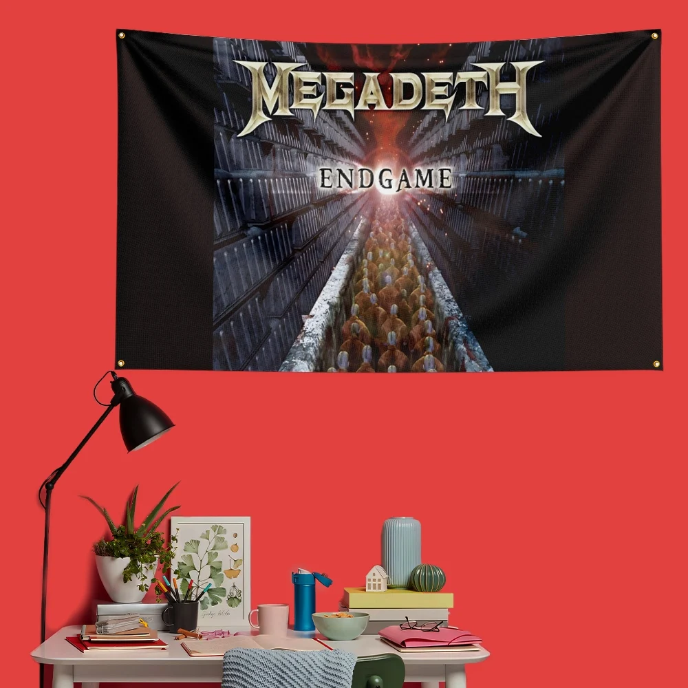 Megadeth Inspired Rock Music Flag 3x5 FT 90x150cm Polyester Decorative Banner Tapestry For Music Fans Bedroom Wall Decoration - Detail 1