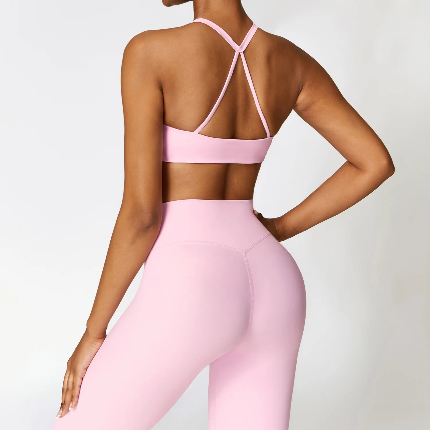 Yoga Set 2PCS Gym Set Workout Clothes for Women Seamless High Waist Leggings Sports Bra Suit Female Sportswear Women Tracksuit