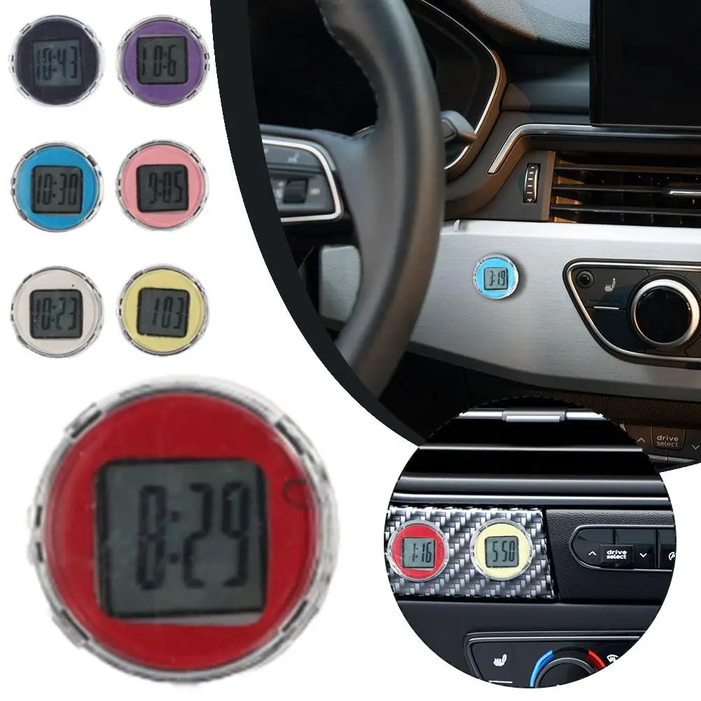 1Pc NUOVO Mini Impermeabile Moto Bici Appiccicoso Decorazione Digitale Display Del Motociclo Orologio Orologio Accessori Per Interni Auto A Z9U8