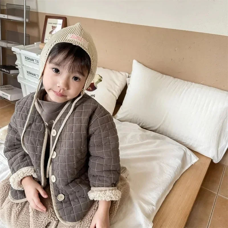 

Korean Style Cotton Jacket Girls Winter Jacket Cotton Jacket Autumn and Winter Childrens Clothing New Childrens Winter Clothing