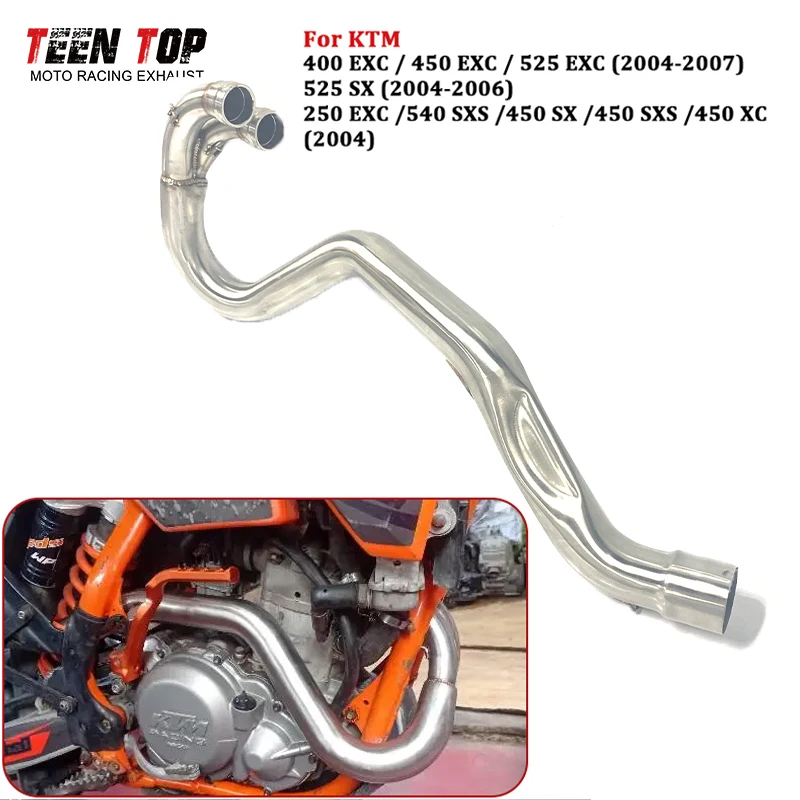 Offroad Bike 525EXC Exhaust Pipe For KTM 450SX 450SXS 450XC 450EXC Exhaust Header OEM 525SX 540SXS Escape Moto Front Pipe 2004