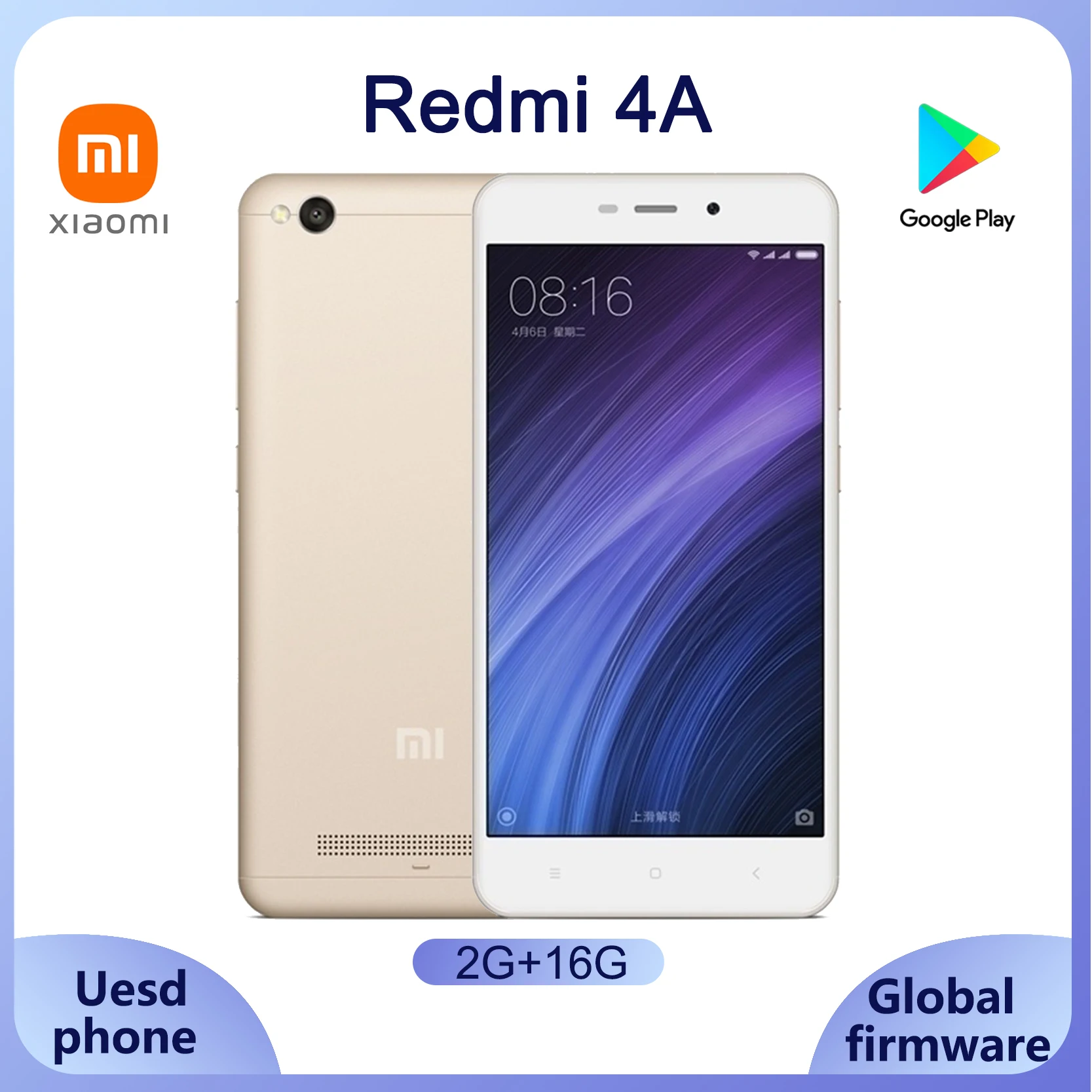 

Googleplay Xiaomi Redmi 4A cellphone Snapdragon 425 Random color 13.0MP Rear Camera Hybrid Dual SIMused phone