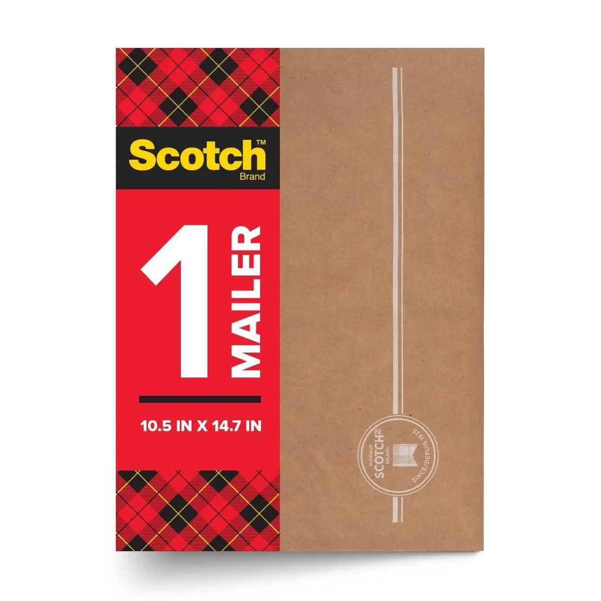 

Scotch 10.5"x14.7"Curbside Recyclable Mailer Size 5: Self-Adhesive Padded Shipping Envelopes, Tan