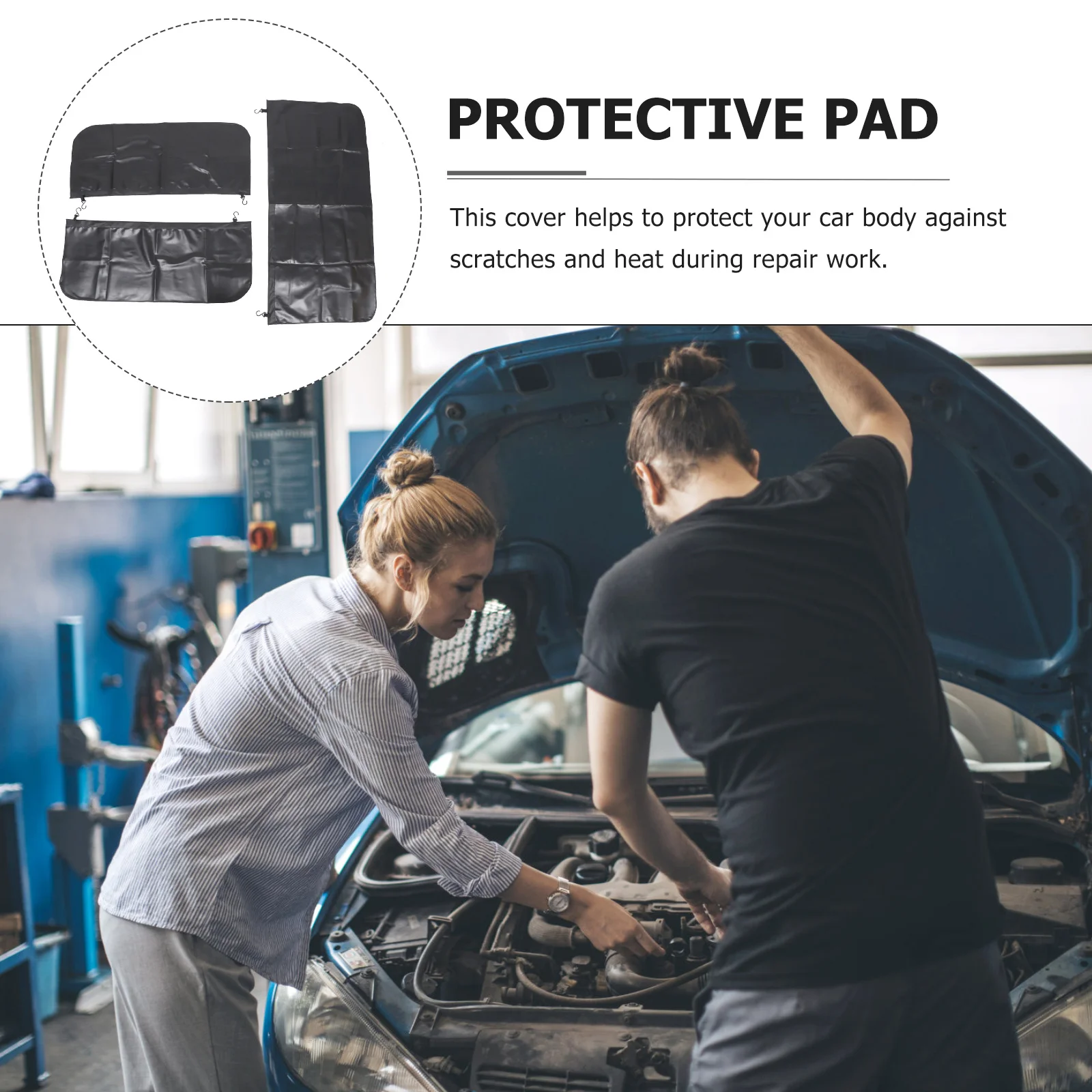 

1Set Leaf Guard Fender Protector Mat Heavy Duty Waterproof Magnetic Car Work Pad for Scratch Proof Auto Repair