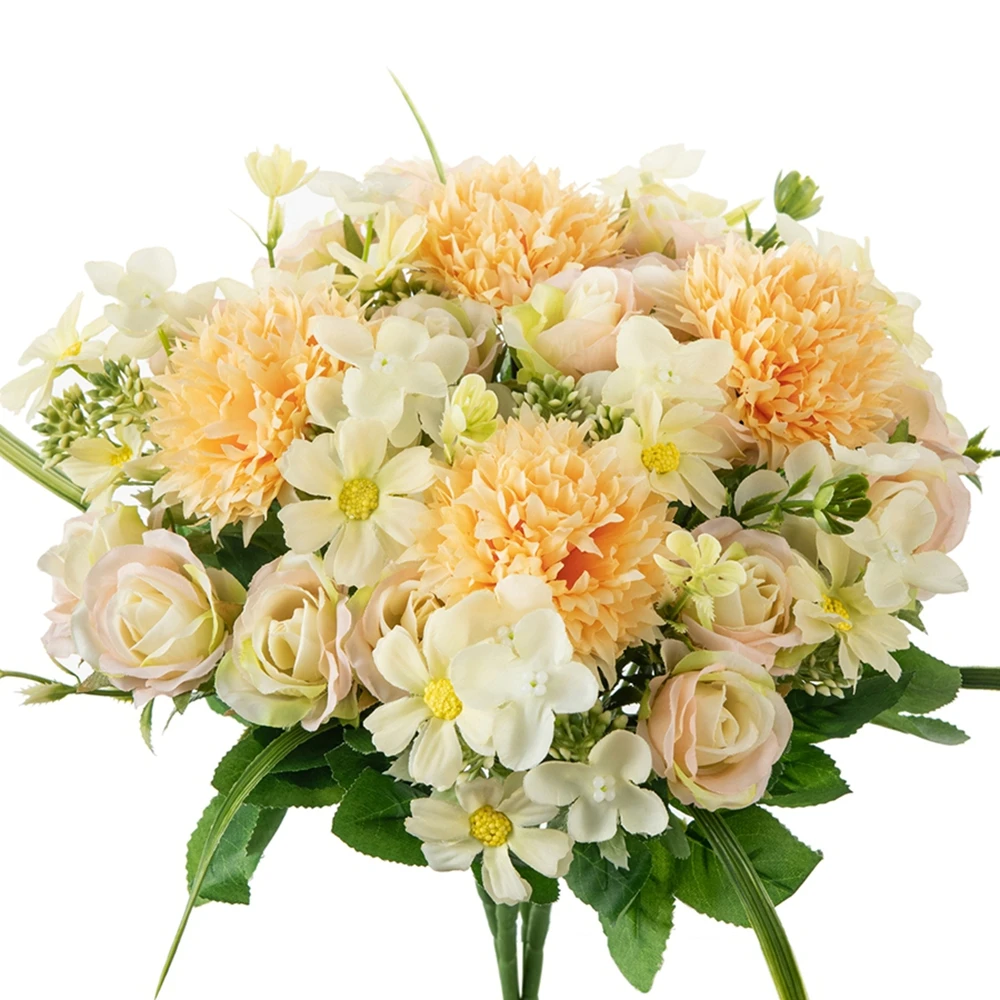 

1PC Artificial Flowers Silk Roses Wedding Wreath Home Room Festival Decora Bridal Bouquet Outdoor Courtyard Garden Arch DIY Gift