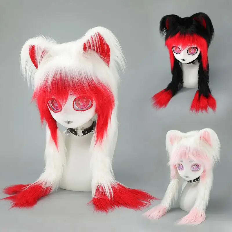 casque-de-cosplay-fure-serie-kig-avec-oreilles-en-peluche-finies-accessoire-de-cosplay-tete-d'animal-lolita-jouet-accessoires-de-costume-pour-evenements