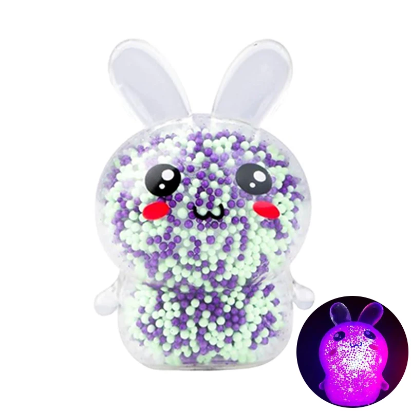 Leuchtende Tintenfisch-Hasen-Stressbälle, weiche Quetsch-Fidget-Spielzeuge, sensorische Angstlinderung, zufällige Farbe, Blasen-Oktopus-Ball, Geschenk