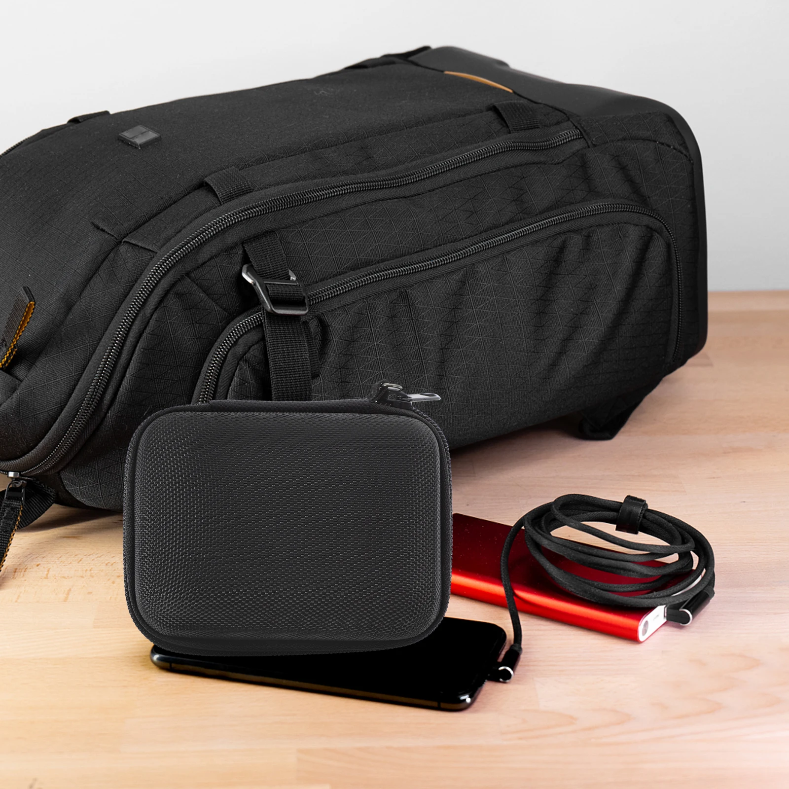 

Eva Cable Protection Case Portable Earphone Storage Organizer Zipper Travel Cable Organizer Bag Compact Earphone Case