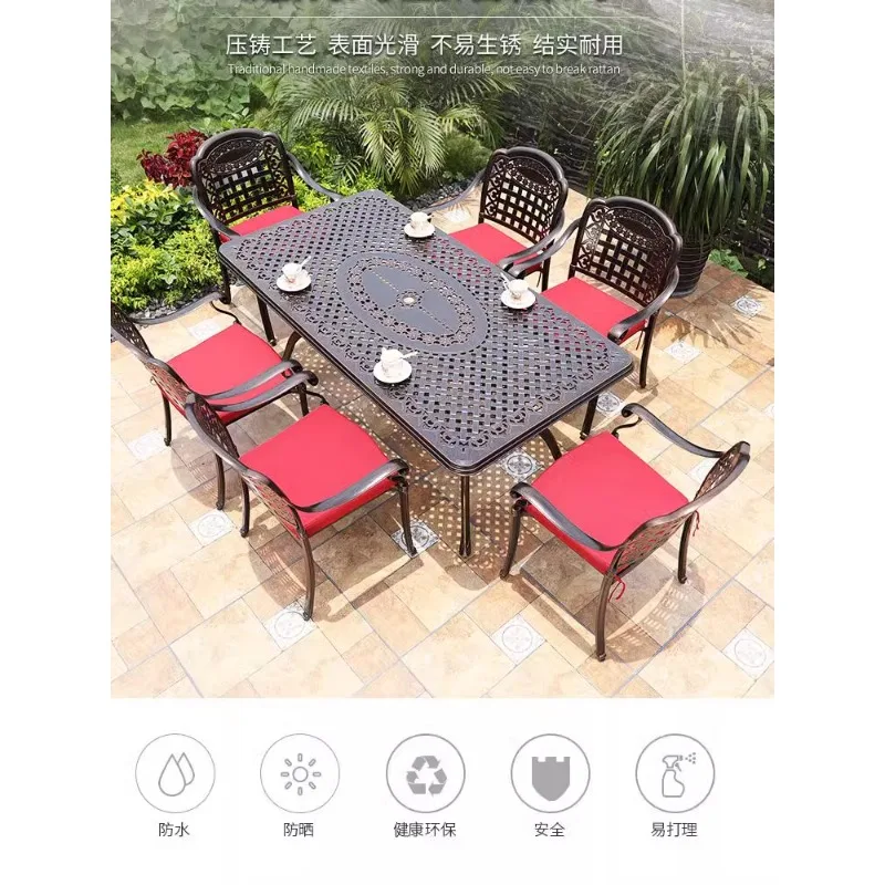 Outdoor tables and chairs cast aluminum pendulum courtyard garden balcony open-air yard set leisure outdoor terrace villa combin