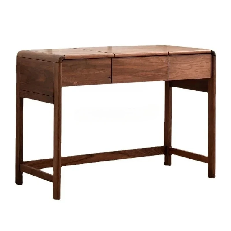 

Solid Wood Dressing Table North America Black Walnut Minimalist Japanese Style Dressing Table