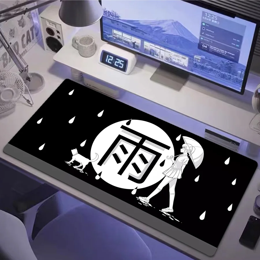 

Mouse Pad Rain Anime Girl dog Pc Mousepads Apoio De Pulso Teclado Mouse Mat XXL Keyboard Pads Office Desk Protector Mats