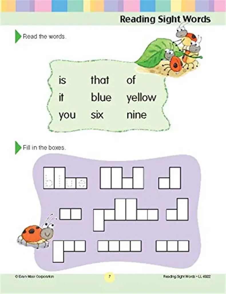 خط التعلم Evan-Moor: كلمات القراءة البصرية، الصف 1 - 2 المصنف، الذين تتراوح أعمارهم بين 6 7 8 9 كتب الكلمات الإنجليزية 9781596731844 #5